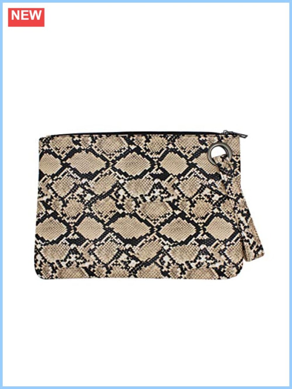 Oversized Snakeskin Clutch Envelope Bag PU Leather Wristlet Handbag Tote